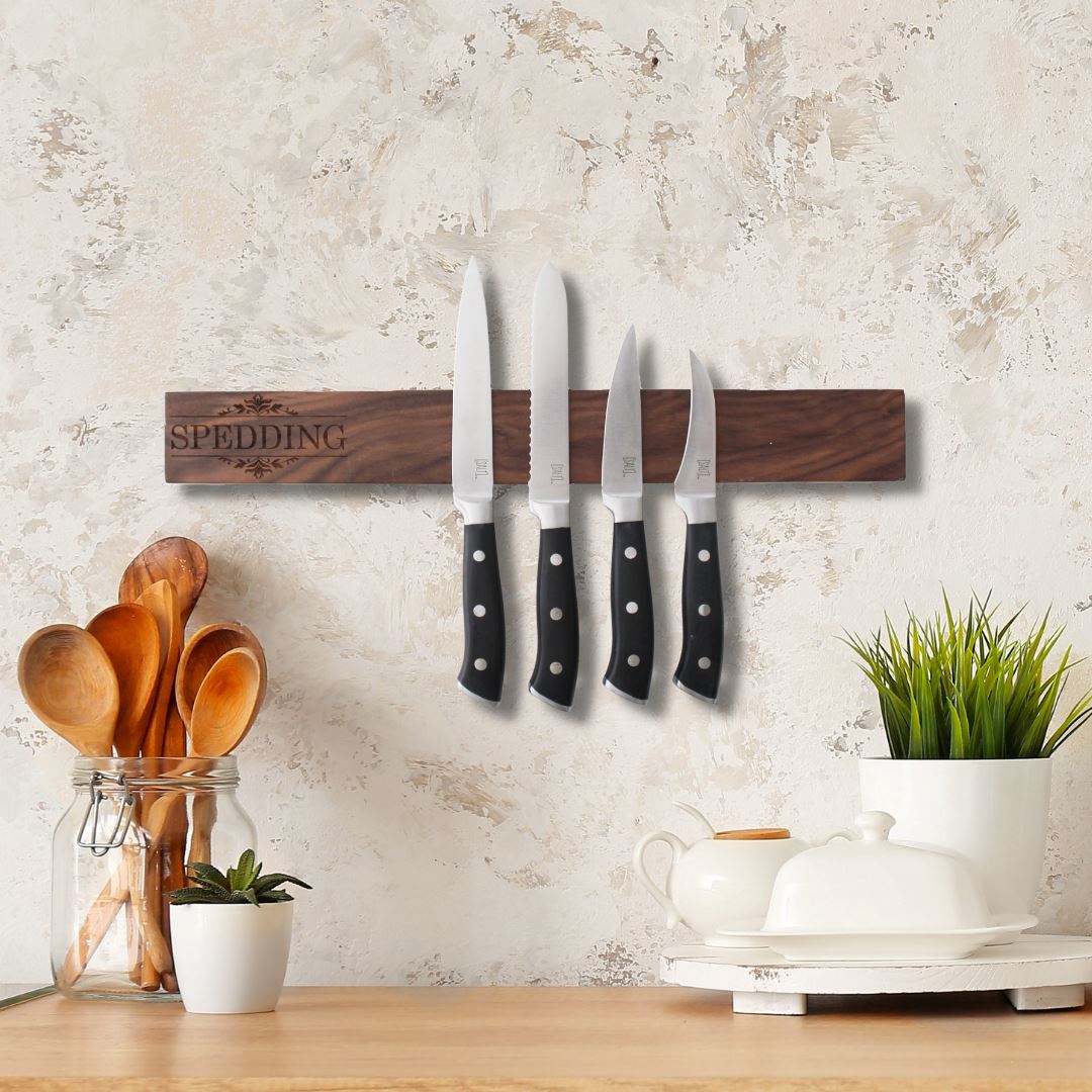 Zulay Kitchen Walnut Magnetic Knife Holder