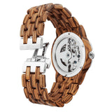 Men's Dual Wheel Automatic Zebra Wood Watch Watches Violet Millie 