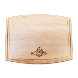 Personalized Arched Maple Cutting Board With Juice Groove - 9.5" x 12" - Bulk Discounts Bulk Cutting Board Hailey Home 