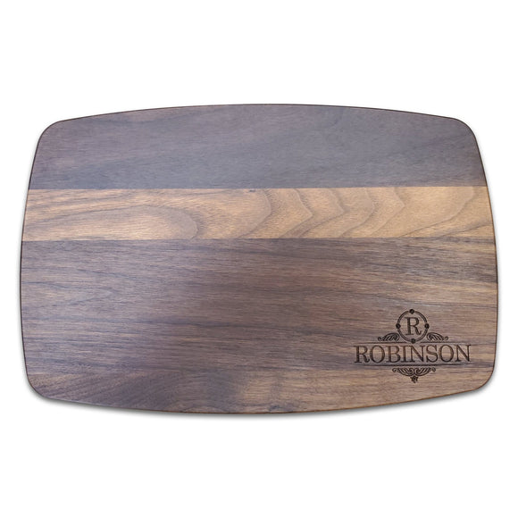 Personalized Arched Walnut Cutting Board (10.5