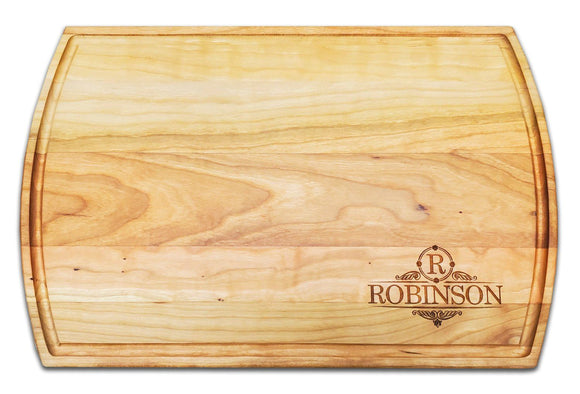 Personalized Cherry Cutting Board With Arched Sides And Juice Groove (10.5