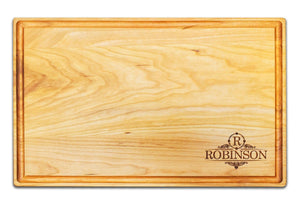Personalized Cherry Cutting Board With Rounded Edges And Juice Groove - 11" x 17" - Bulk Discounts Bulk Cutting Board Hailey Home 