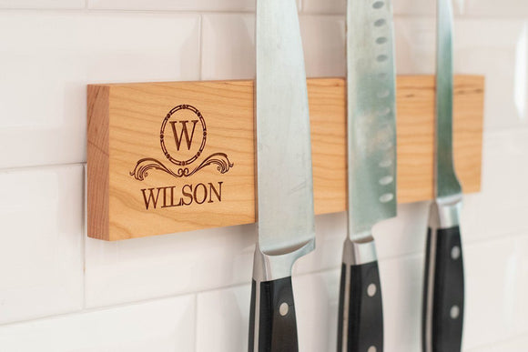 Personalized Magnetic Knife Holder - Cherry Knife Holder Hailey Home 