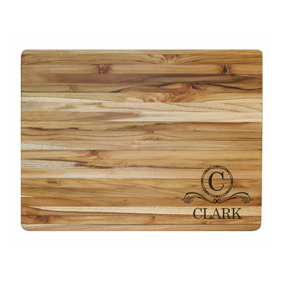 Personalized Floral Large Cutting Board With Handle