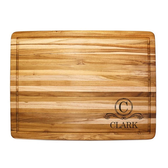 Personalized Extra Large Teakhaus Cutting Board with Juice Groove (24