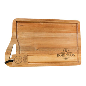 Personalized Acacia Cutting Board with Juice Groove