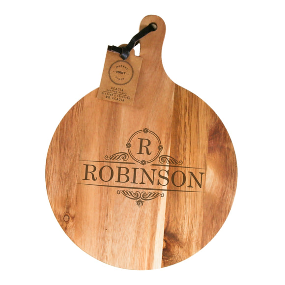 Personalized Round Acacia Cutting Board