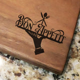 Bon Appetit - Engraved Walnut Cutting Board (11" x 16") Cutting Board Hailey Home 