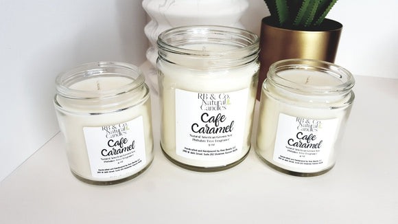 Cafe Caramel | Natural Soy Candle | Hand-Poured Bath & Beauty Cyan Nyx 