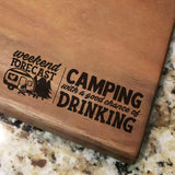 Camping Forecast - Engraved Walnut Cutting Board (11" x 16") Cutting Board Hailey Home 
