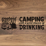 Camping Forecast - Engraved Walnut Cutting Board (11" x 16") Cutting Board Hailey Home 