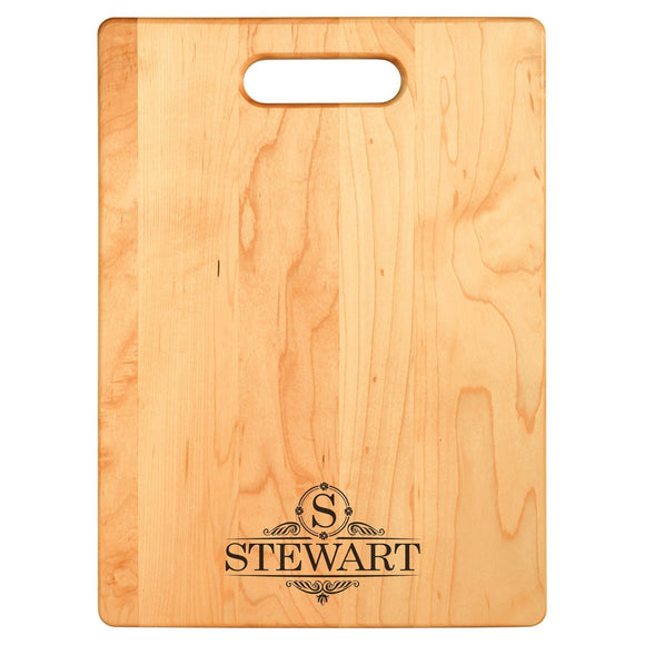 Deluxe Monogram Maple Cutting Board With Handle Cutting Board Hailey Home 