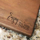 Enjoy The Little Things - Engraved Walnut Cutting Board (11" x 16") Cutting Board Hailey Home 
