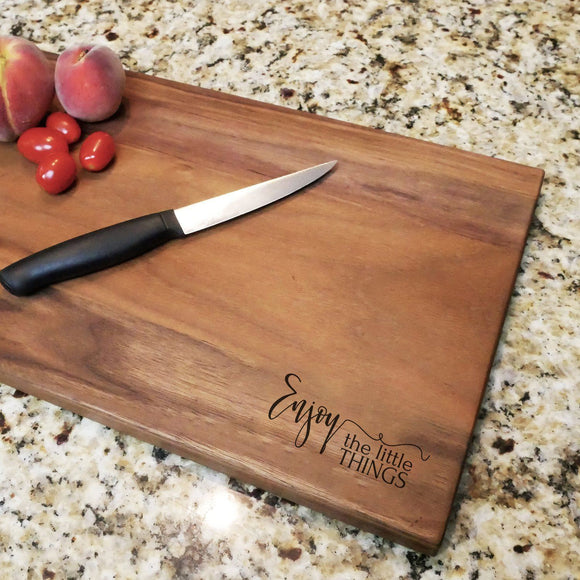 Enjoy The Little Things - Engraved Walnut Cutting Board (11