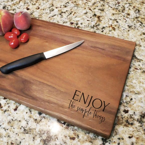 Enjoy The Simple Things - Engraved Walnut Cutting Board (11