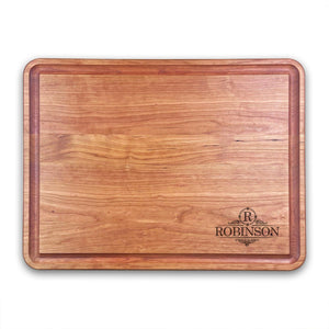 Extra Large Personalized Cherry Chopping Block With Juice Grooves (18" x 24") Cutting Board Hailey Home 