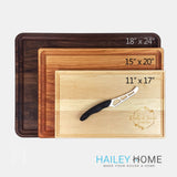 Extra Large Personalized Maple Chopping Block With Juice Grooves (15" x 20") Cutting Board Hailey Home 