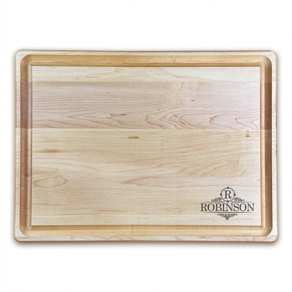 Extra Large Personalized Maple Chopping Block With Juice Grooves (15