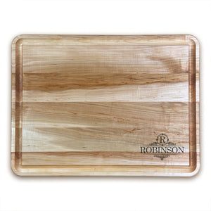 Extra Large Personalized Maple Chopping Block With Juice Grooves (18" x 24") Cutting Board Hailey Home 