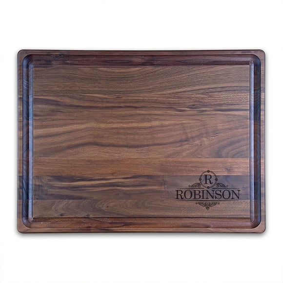 Extra Large Personalized Walnut Chopping Block With Juice Grooves (15