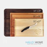 Extra Large Personalized Walnut Chopping Block With Juice Grooves (15" x 20") Cutting Board Hailey Home 