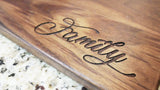 Family - Custom Engraved Walnut Cutting Board - (11" x 16") Cutting Board Hailey Home 