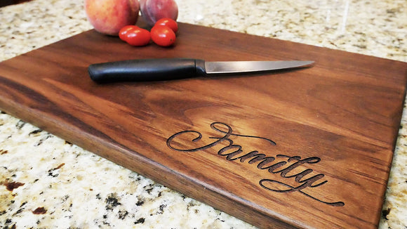 Family - Custom Engraved Walnut Cutting Board - (11