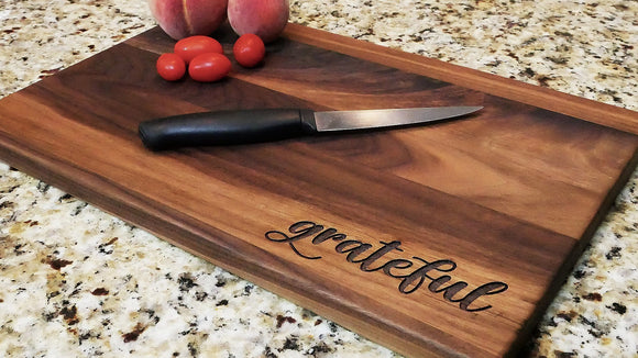 Grateful - Custom Engraved Walnut Cutting Board (11