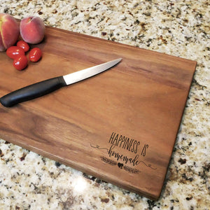 Happiness is Homemade - Engraved Walnut Cutting Board (11" x 16") Cutting Board Hailey Home 