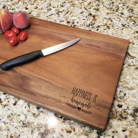 Happiness is Homemade - Engraved Walnut Cutting Board (11