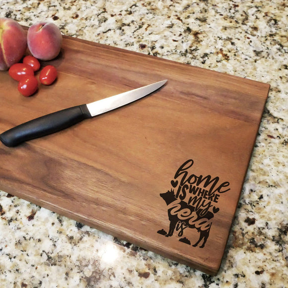 Home Is Where My Herd Is - Walnut Cutting Board (11
