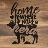 Home Is Where My Herd Is - Walnut Cutting Board (11" x 16") Cutting Board Hailey Home 