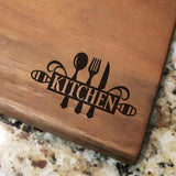 Kitchen Utencils - Engraved Walnut Cutting Board (11" x 16") Cutting Board Hailey Home 