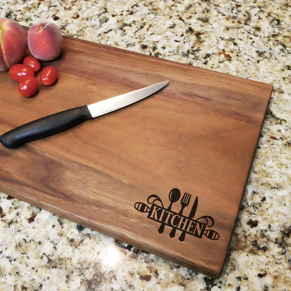 Kitchen Utencils - Engraved Walnut Cutting Board (11