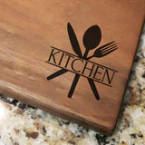 Kitchen Utencils - Engraved Walnut Cutting Board (11" x 16") Cutting Board Hailey Home 