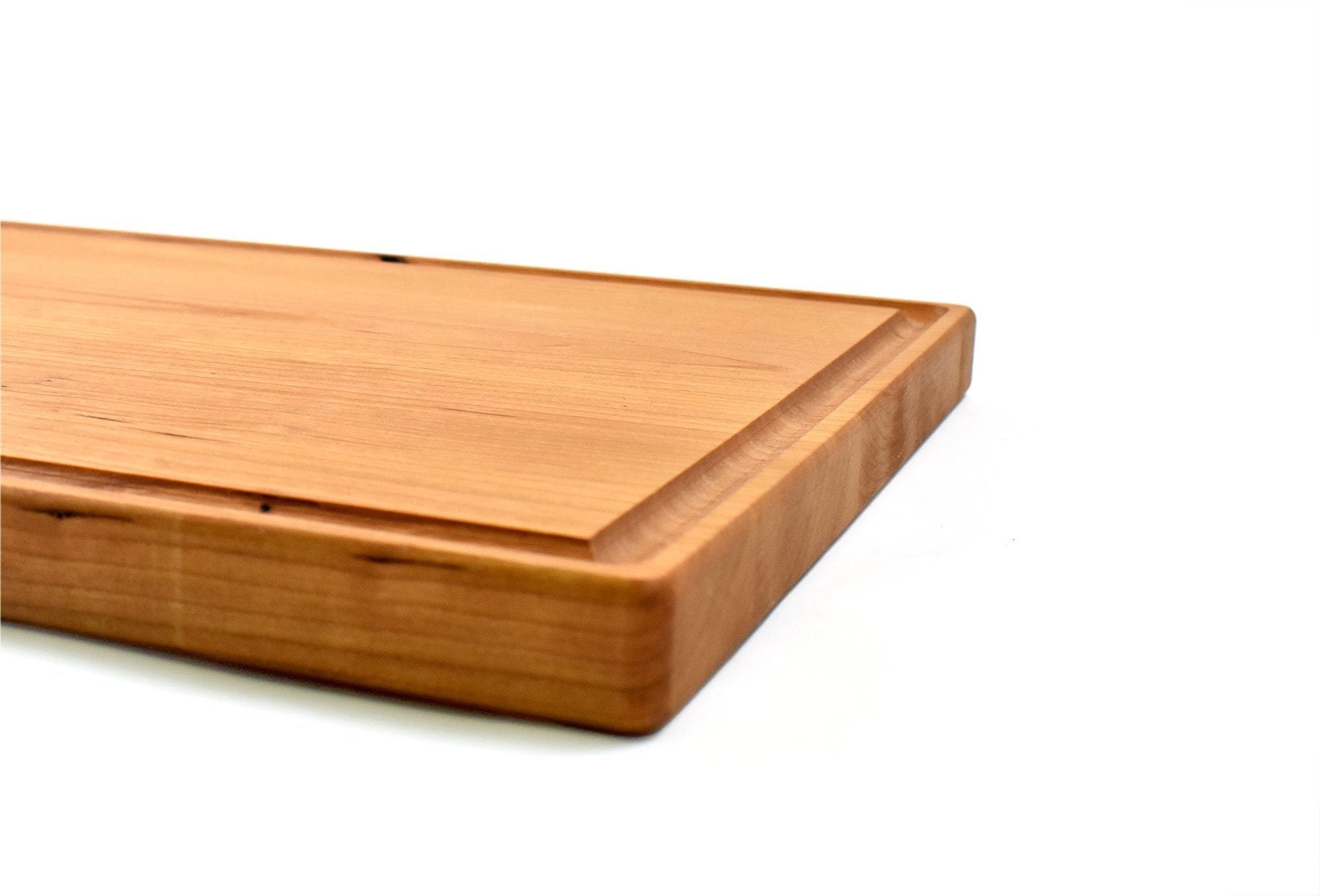 14 x 20 x 3/4 Cherry Wood Cutting Board with Juice Groove and Reservoir.