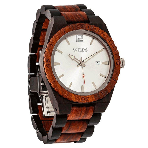 Men's Custom Ebony & Rose Wooden Watch Watches Violet Millie 