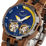 Men's Dual Wheel Automatic Ambila Wood Watch Watches Violet Millie 