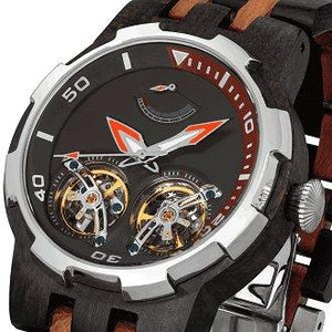 Men's Dual Wheel Automatic Ebony & Rosewood Watch Watches Violet Millie 