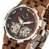 Men's Dual Wheel Automatic Walnut Wood Watch Watches Violet Millie 