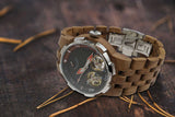 Men's Dual Wheel Automatic Walnut Wood Watch Watches Violet Millie 