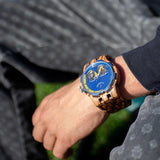 Men's Dual Wheel Automatic Zebra Wood Watch Watches Violet Millie 