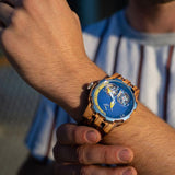 Men's Dual Wheel Automatic Zebra Wood Watch Watches Violet Millie 