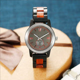 Men's Handcrafted Ebony/Rose Wood Watch Watches Violet Millie 