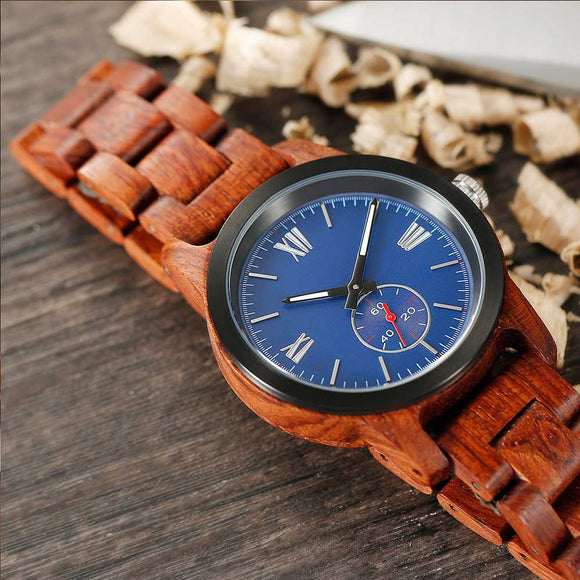 Men's Handcrafted Kosso Wooden Watch Watches Violet Millie 