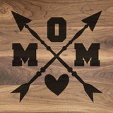 Mom Crossed Arrows - Walnut Cutting Board (11" x 16") Cutting Board Hailey Home 