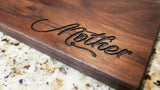 Mother - Custom Engraved Walnut Cutting Board (11" x 16") Cutting Board Hailey Home 