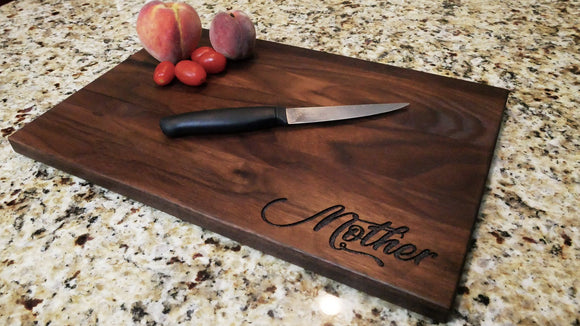Mother - Custom Engraved Walnut Cutting Board (11