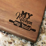 My Kitchen My Rules - Walnut Cutting Board (11" x 16") Cutting Board Hailey Home 