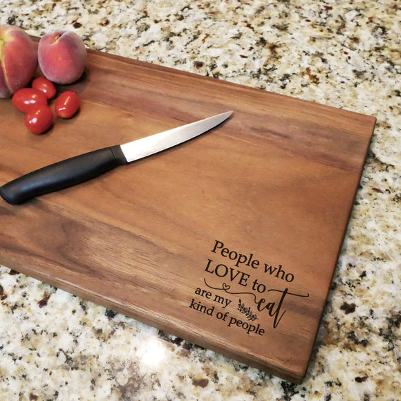 People Who Eat - Engraved Walnut Cutting Board (11